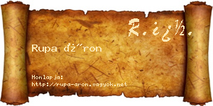 Rupa Áron névjegykártya
